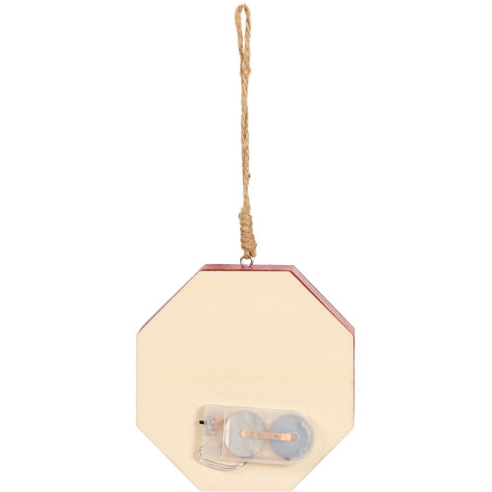 LED Santa Stop Here Hanging Decoration Image 5