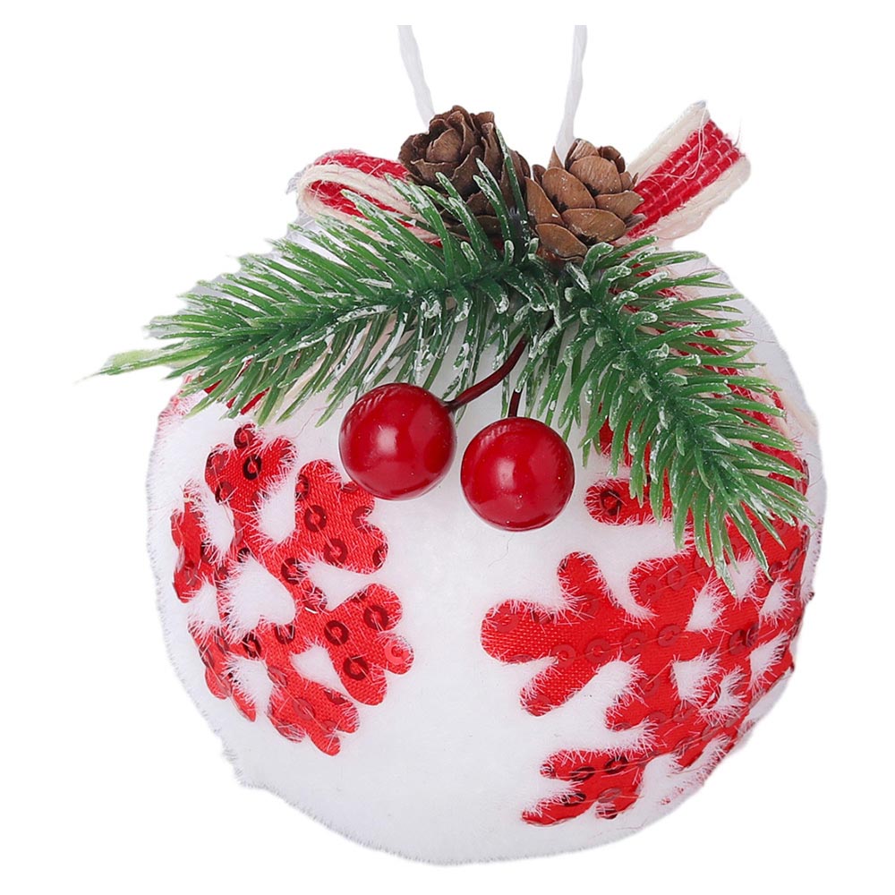 Living and Home White Red and Green Christmas Baubles 9 Pack Image 5