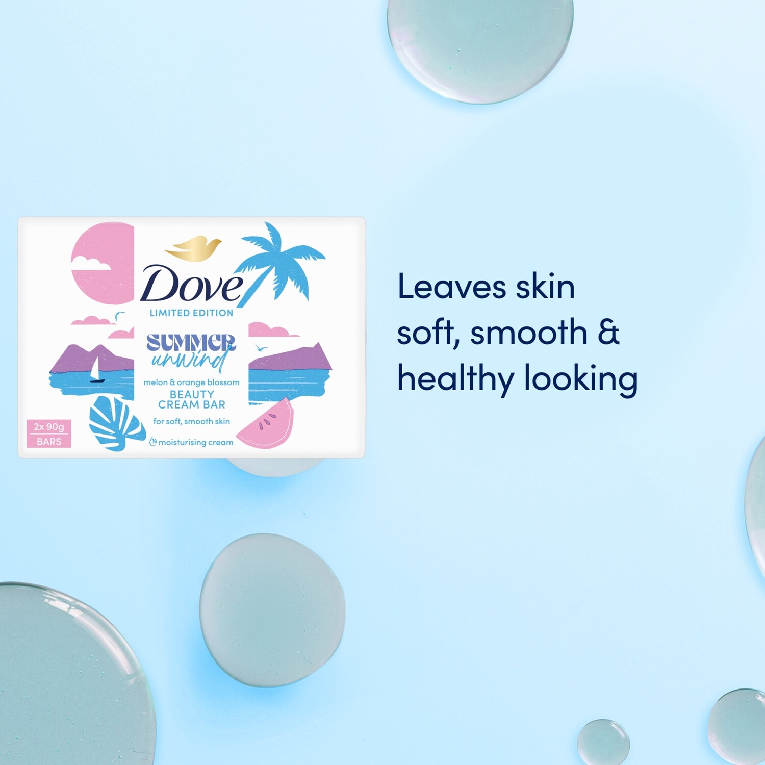 Pack of 2 Dove Summer Unwind Beauty Cream Bars Image 5