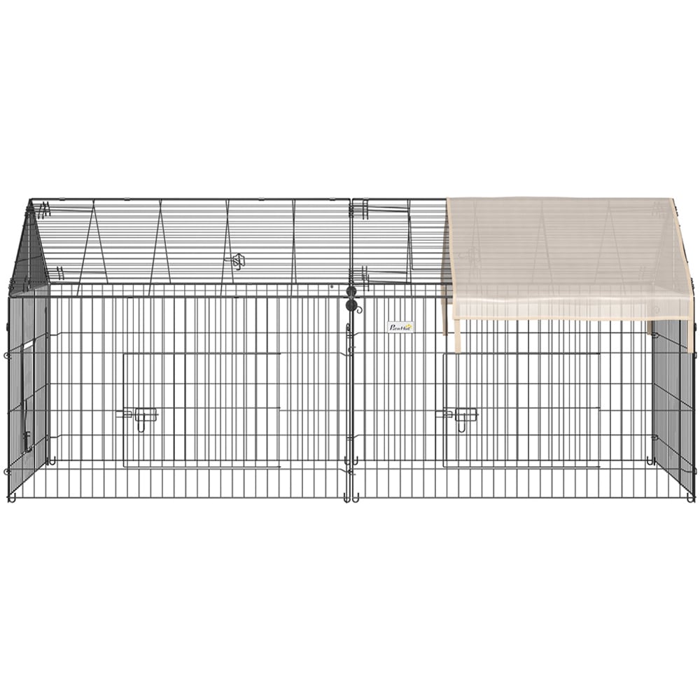 PawHut Black and Beige Small Animal Cage with Cover Image 3