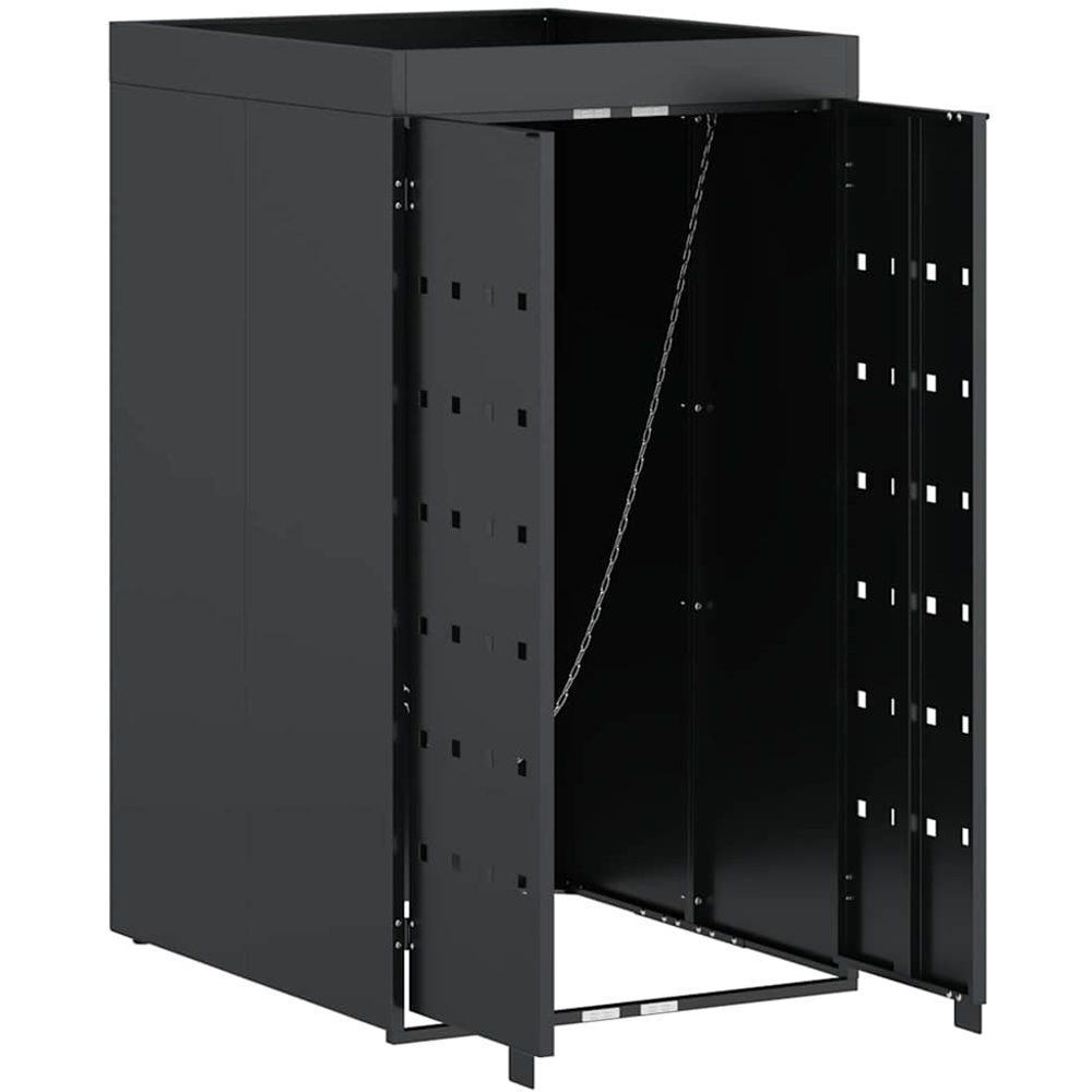 vidaXL Anthracite Wheelie Bin Storage Shed with Planter Roof Image 5