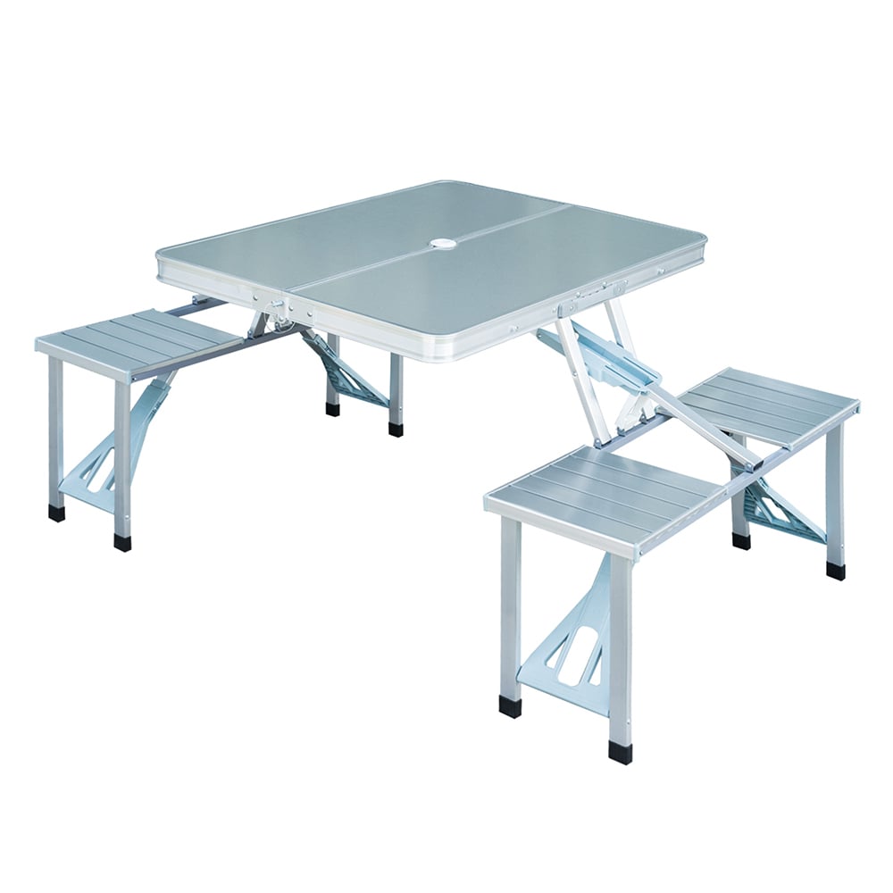 Outsunny Aluminium Folding Camping Picnic Table Set Image 1