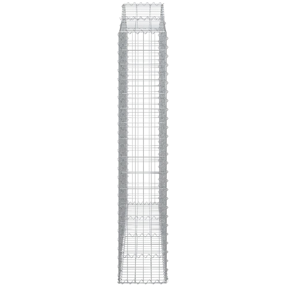vidaXL Silver Galvanised Iron Arched Gabion Basket 200 x 30 x 160/180cm 4 Pack Image 3