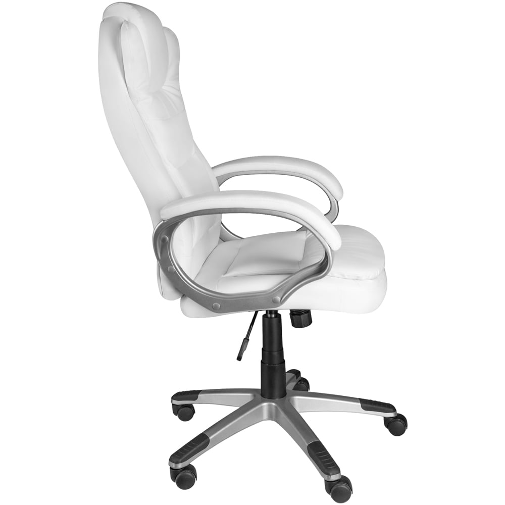 tectake Zulu White Office Chair with Padded Armrest Image 4