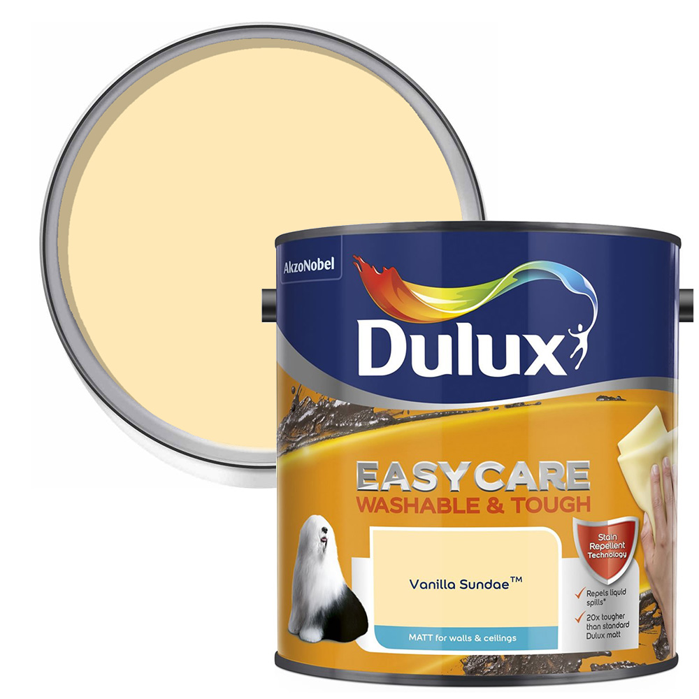 Dulux Easycare Washable & Tough Vanilla Sundae Matt Emulsion Paint 2.5L Image 1