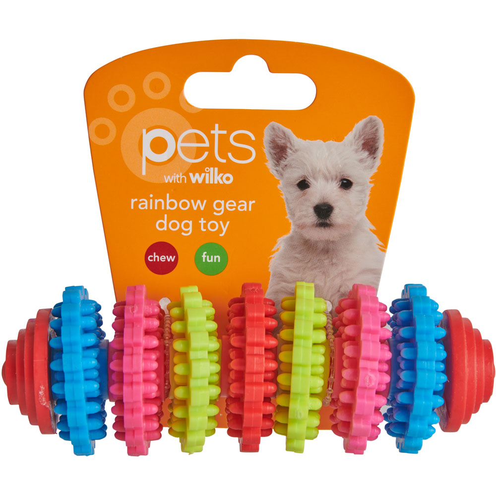 Wilko Large Rainbow Gear Dog Toy Image 2