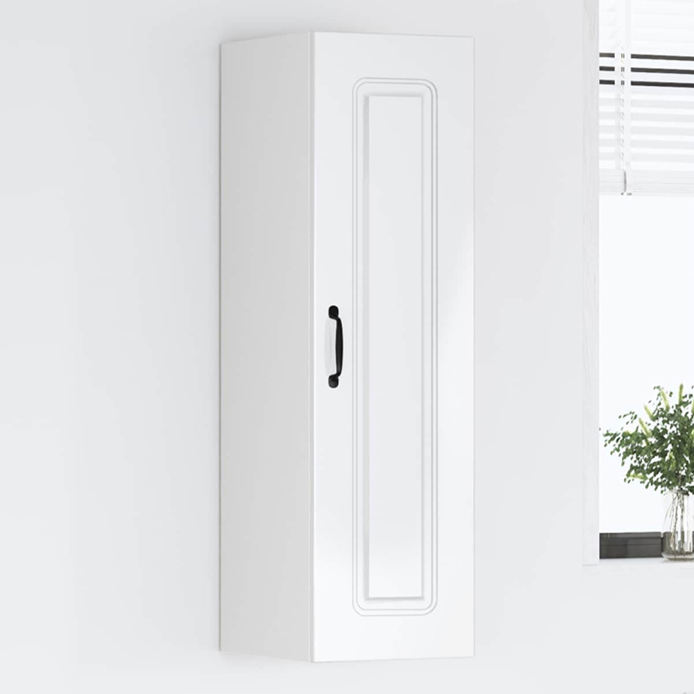 vidaXL Single Door High Gloss White Kitchen Wall Cabinet Image 1