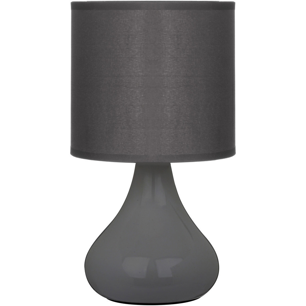 Premier Housewares Bulbus Grey Ceramic Table Lamp Image 1