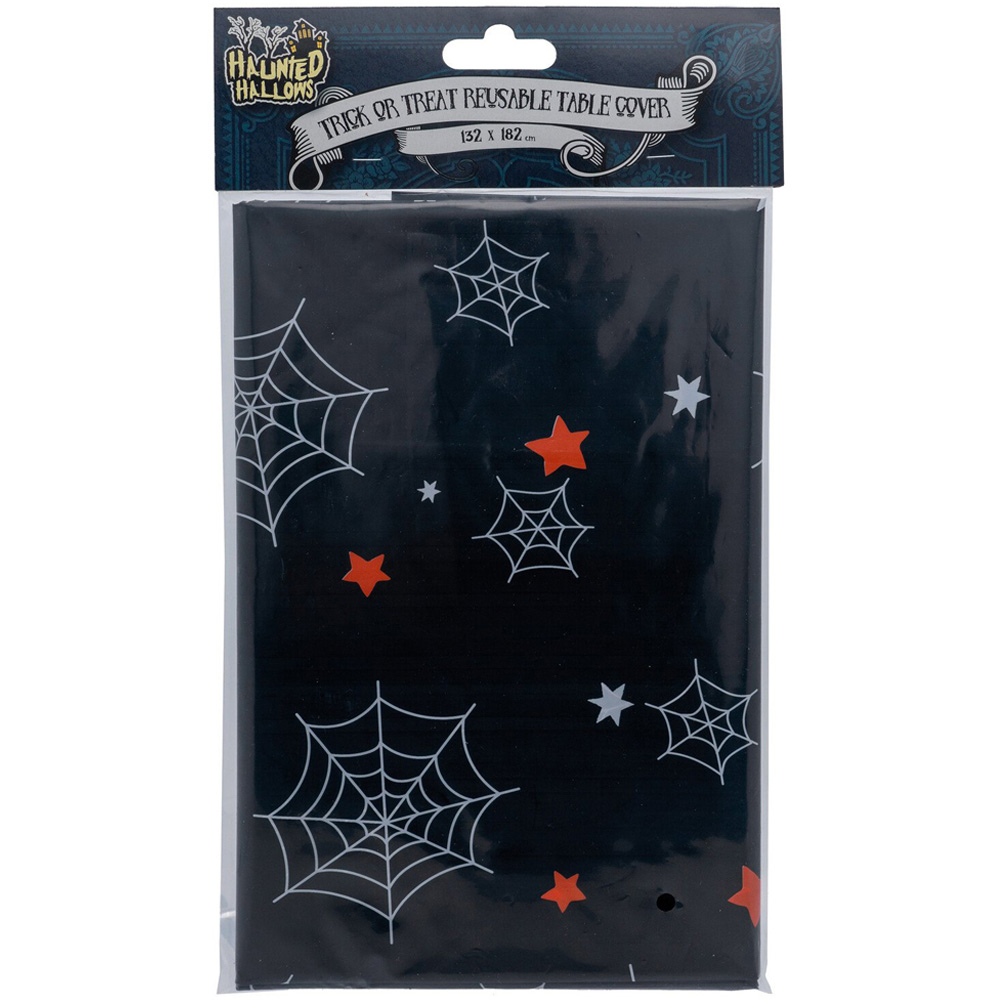 Trick Or Treat Reusable Table Cover Black Image 1