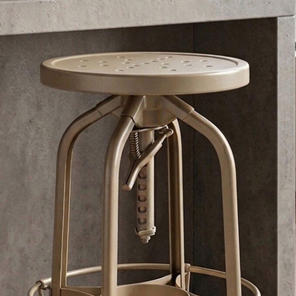 Premier Housewares Gator Champagne Finish Adjustable Bar Stool Image 2