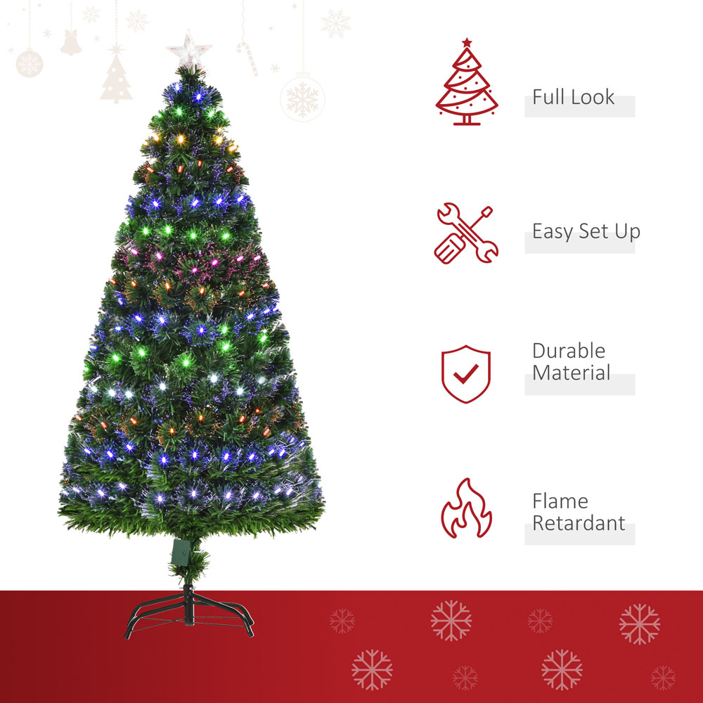 Everglow Fiber Optic LED Green Artificial Christmas Tree 5ft Image 4