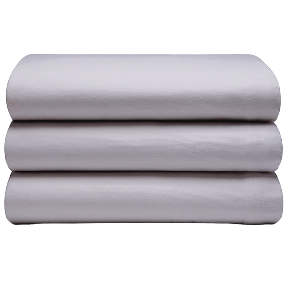 Serene King Size Heather Brushed Cotton Flat Bed Sheet Image 1