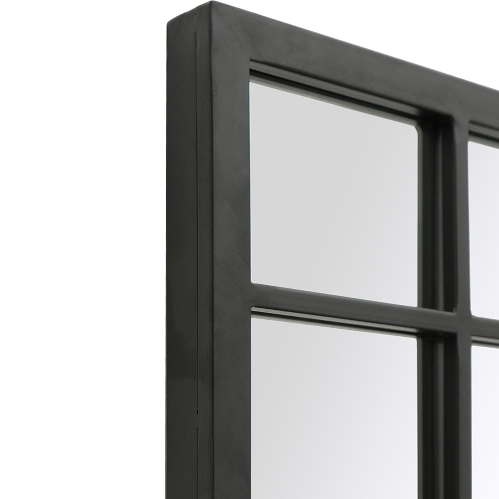 MirrorOutlet The Tabula Black Metal Framed Window Wall Mirror 160 x 80cm Image 6
