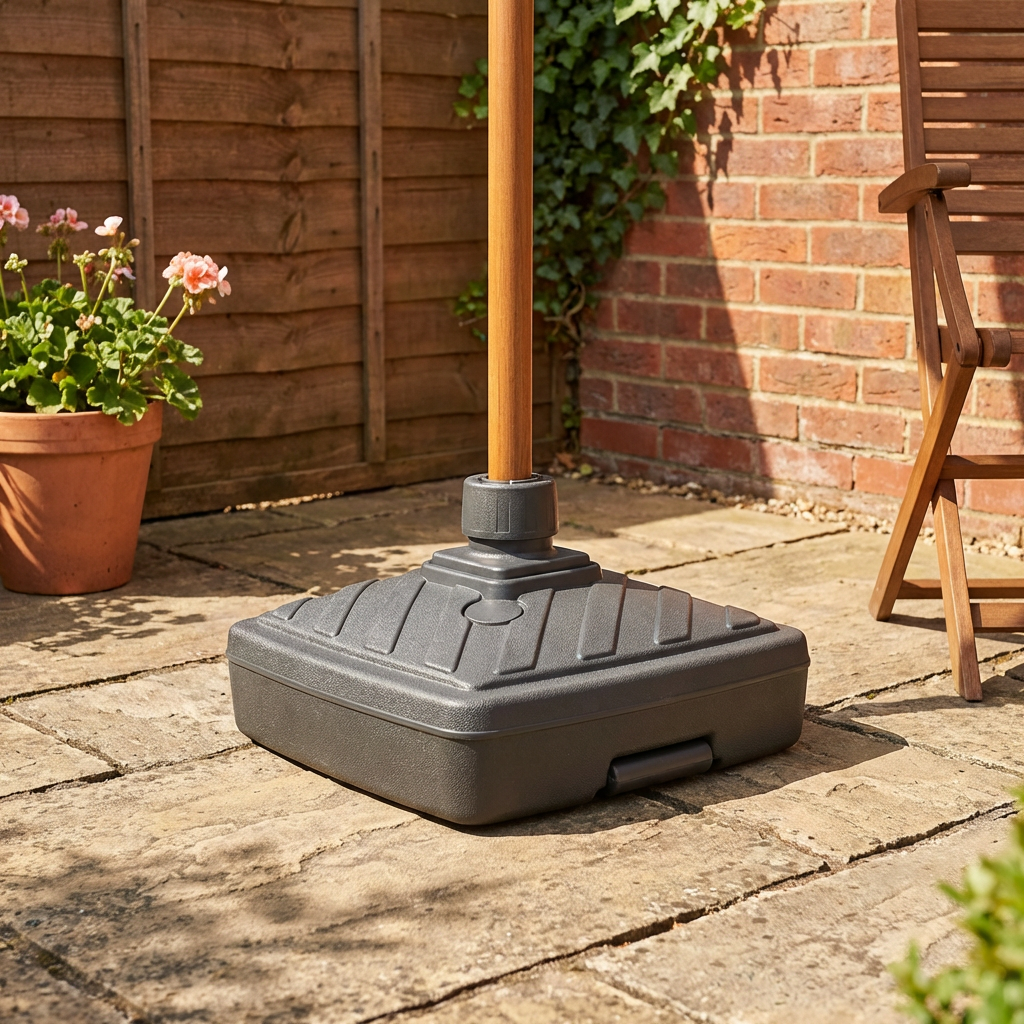 Dark Grey Square Parasol Base 40L Image 2