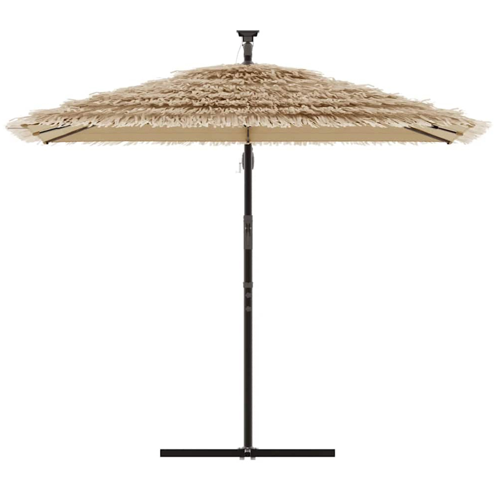 vidaXL Brown Straw Top Cantilever Parasol with Steel Pole 2.4m Image 2