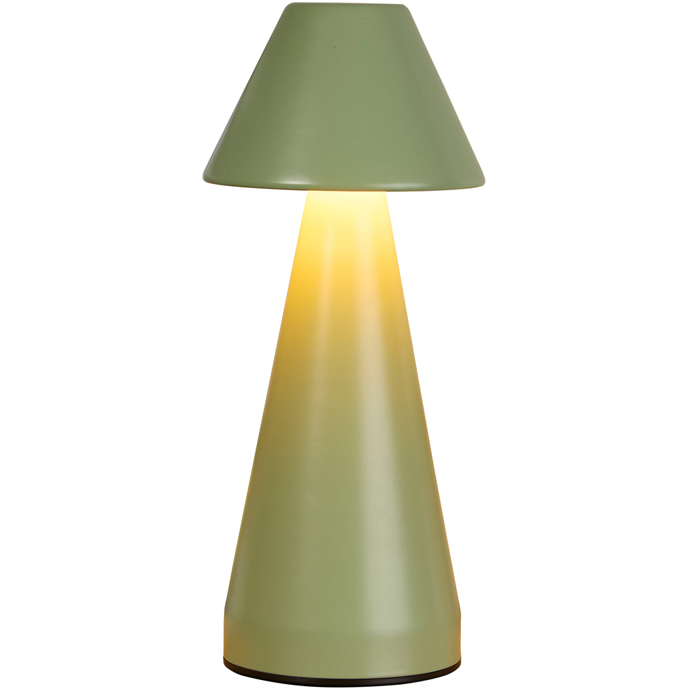 Lighting Collection Cone Sage Green Rechargeable LED Table Lamp Image 3