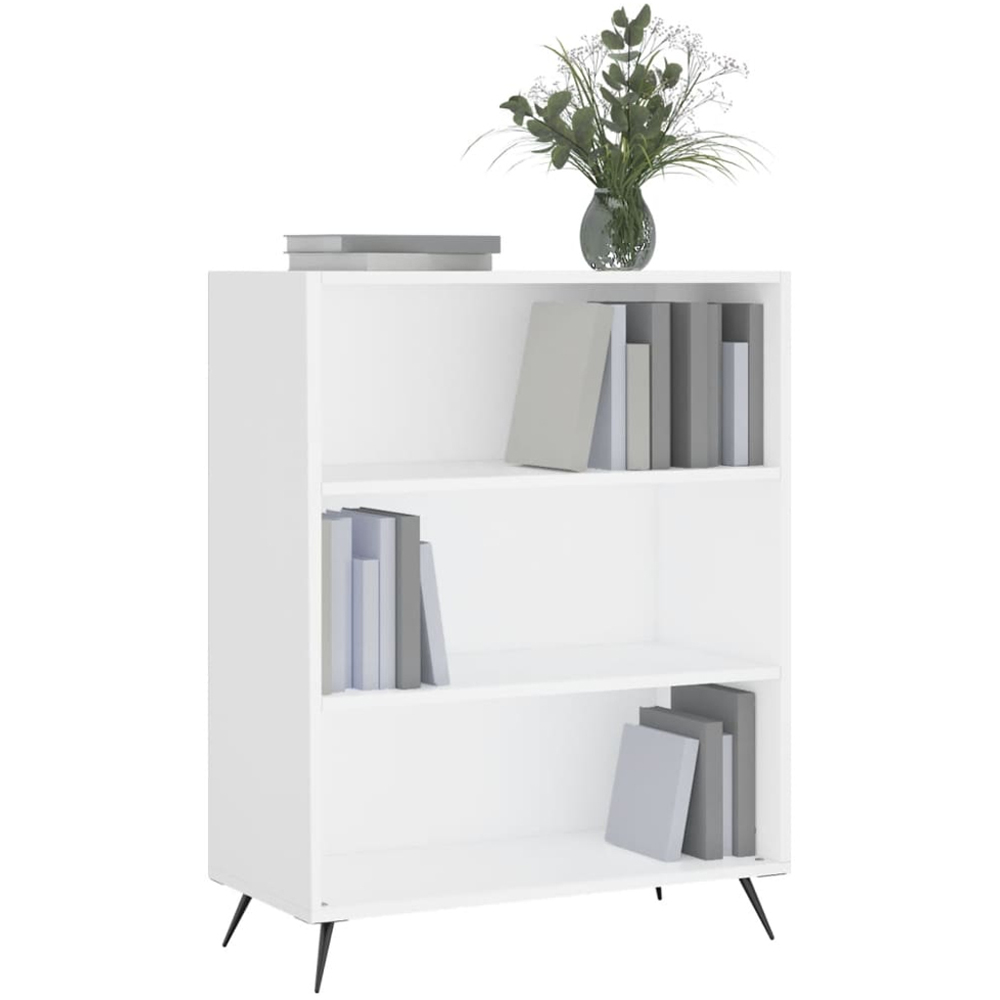 vidaXL 3 Shelf White Small Bookcase Image 3