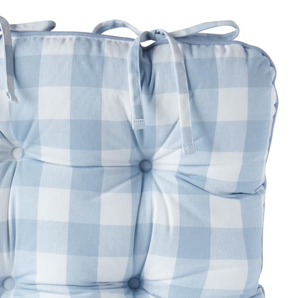 Wilko Blue Checked Seat Pad 43 x 43cm Wilko