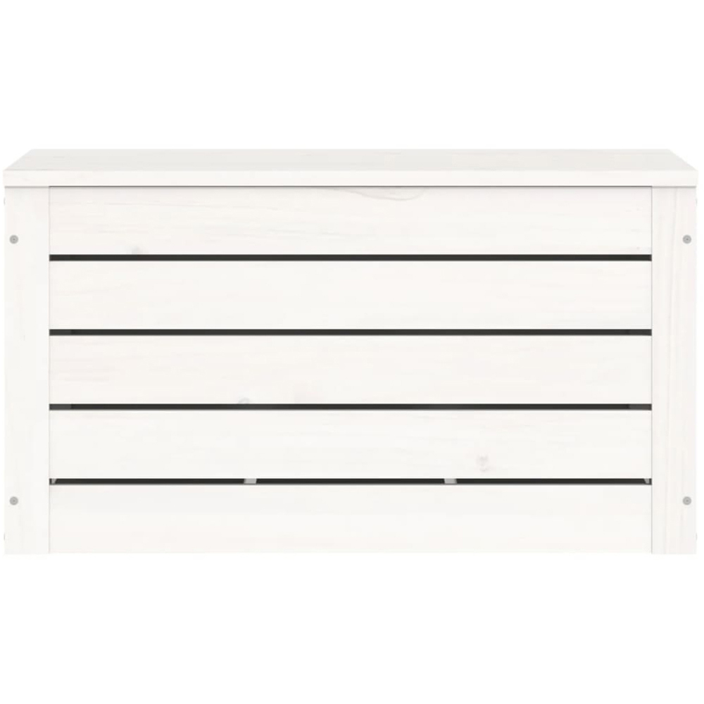 vidaXL White Solid Pinewood Stackable Storage Box Image 3