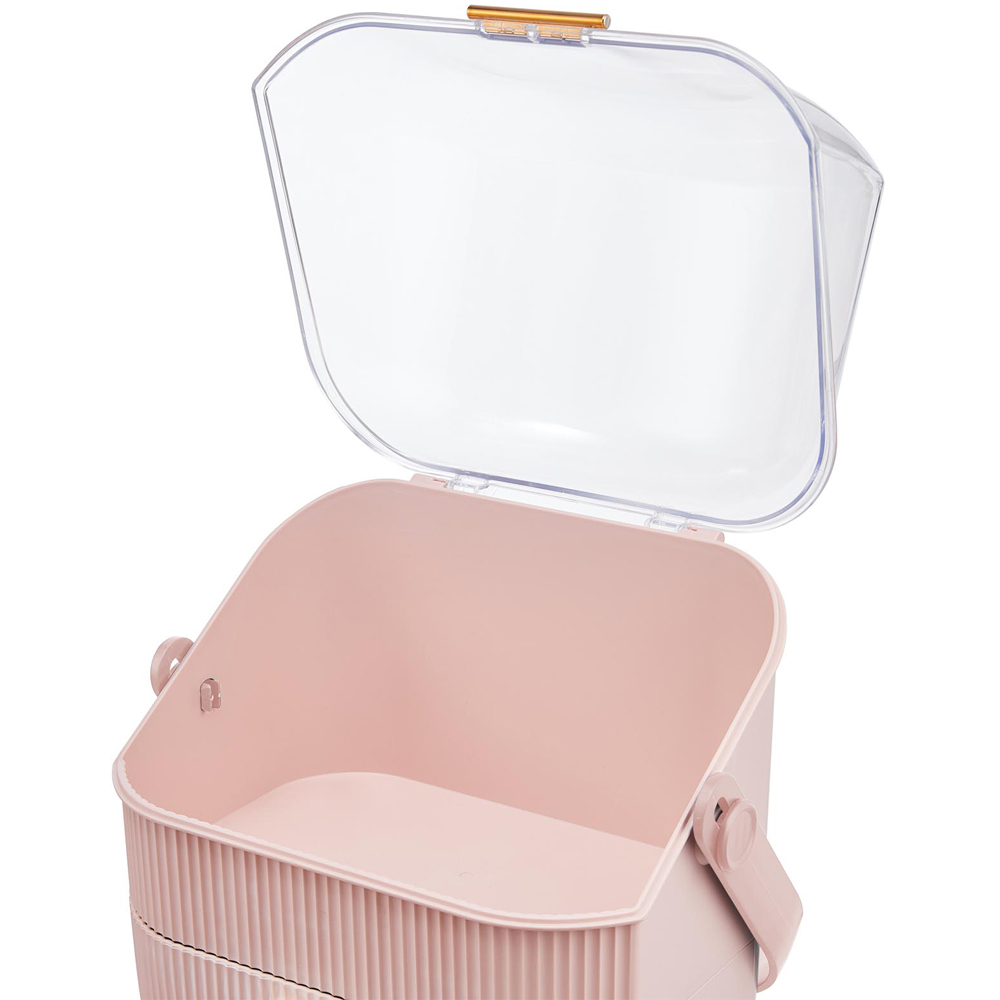 Living and Home 2 Drawer Pink Waterproof Makeup Storage Box Image 5