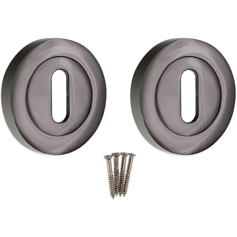 Spira Brass Black Nickel Oval Standard Escutcheon 2 Pack Image 4