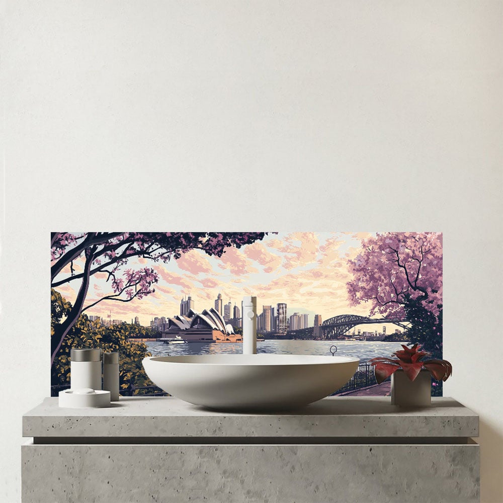 Warren Reed Designer Romantic Walk in Sydney Bathroom Splashback 25 x 60cm Image 1