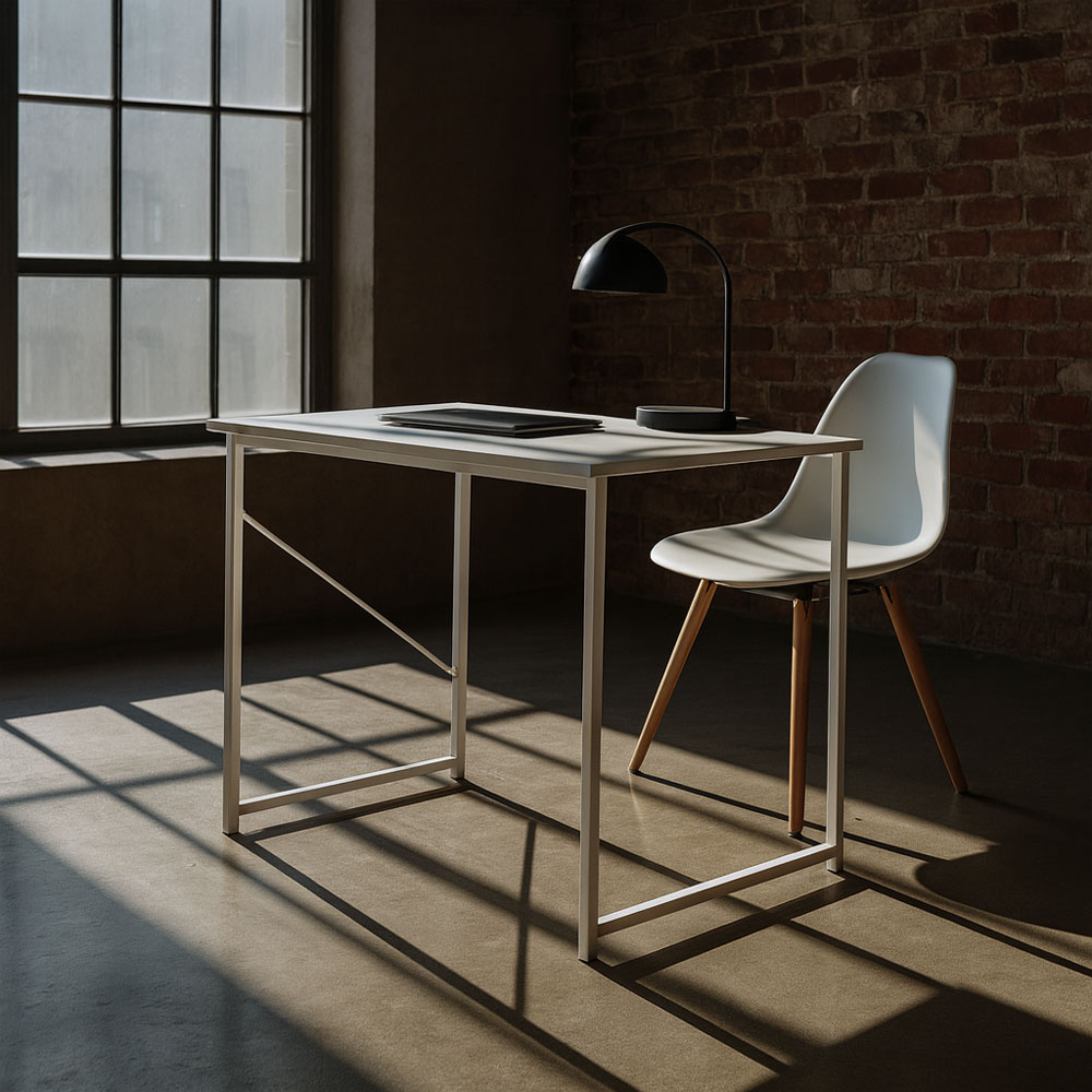 Harbour Housewares Wooden Computer Desk White Image 4