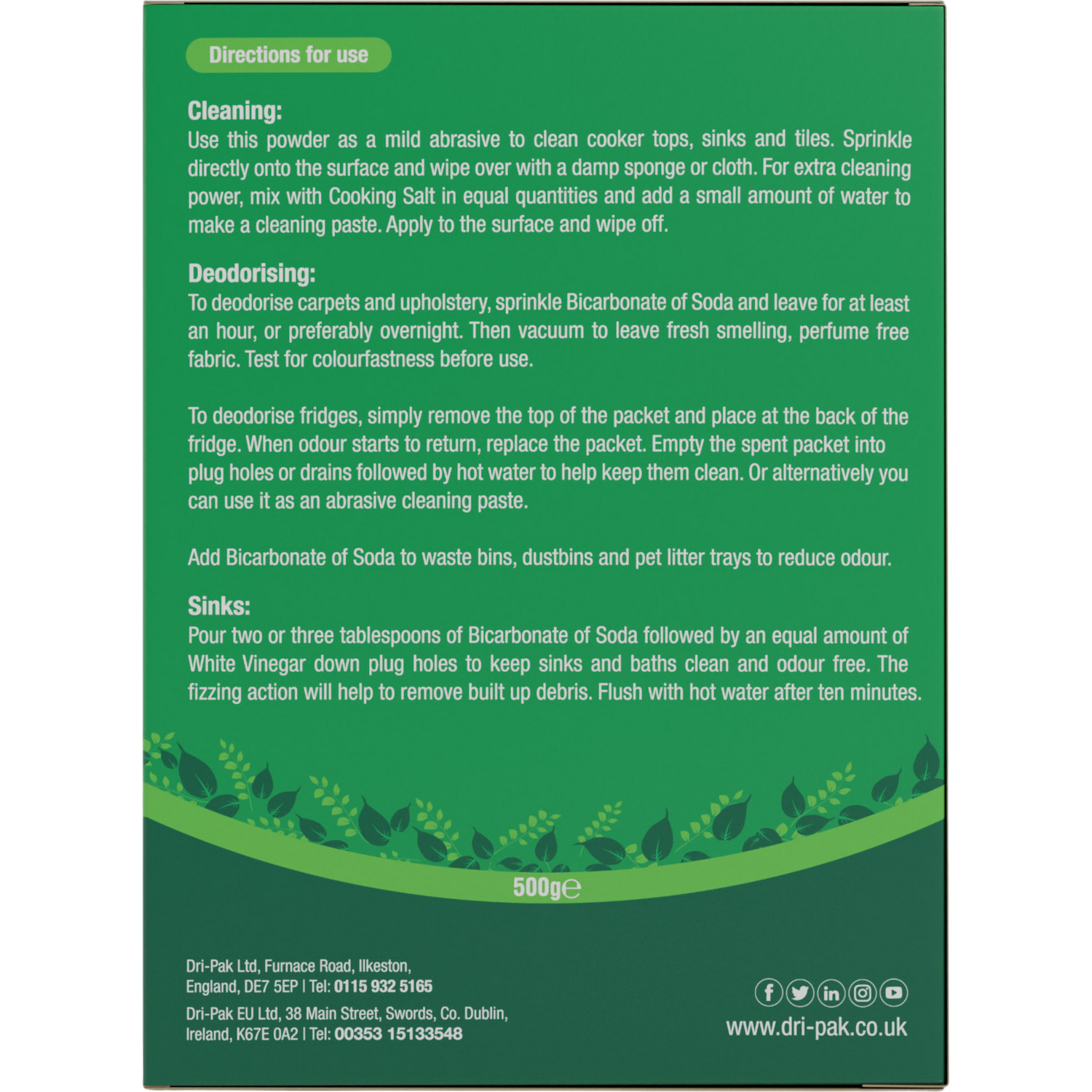 Dri-Pak Bicarbonate of Soda 500g Image 3