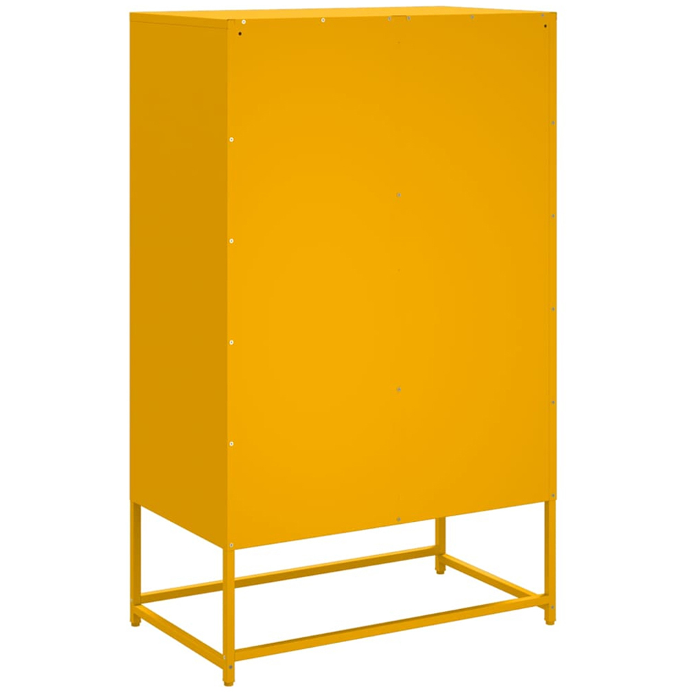vidaXL 2 Drawer 4 Open Shelf Mustard Yellow Steel Highboard Image 6