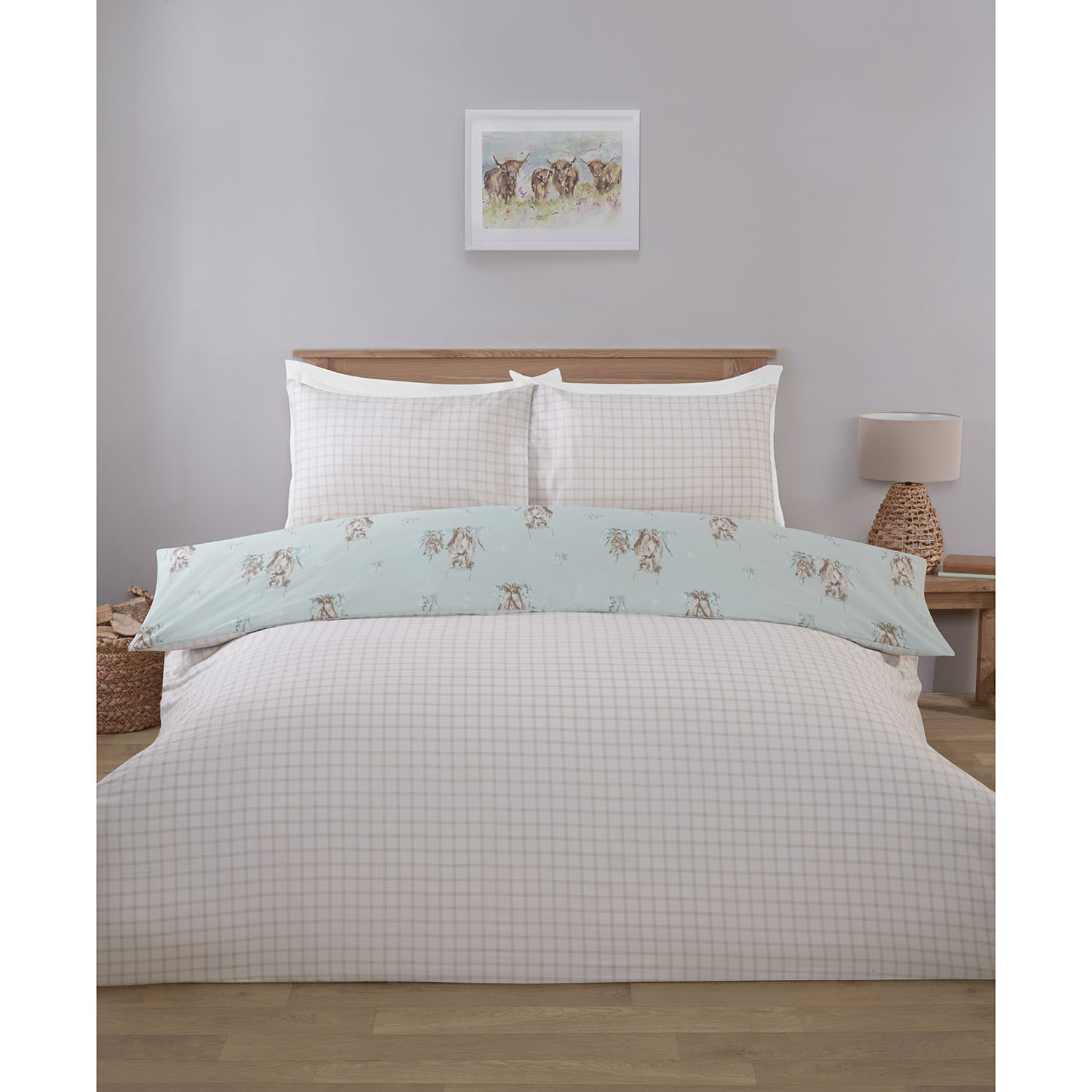 Highland Cows Duvet Set - Blue / Superking Image 2