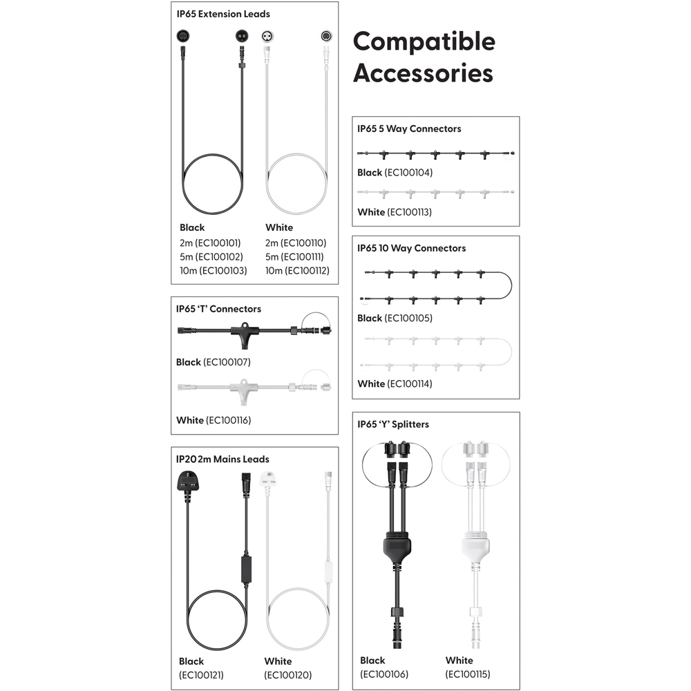 Eagle Connect Cool White LED Black String Light 45m Image 7