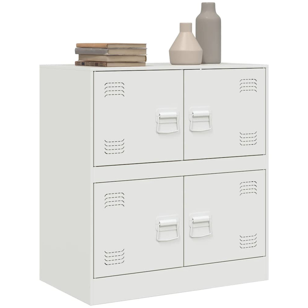 vidaXL 4 Door White Steel Sideboard Image 5