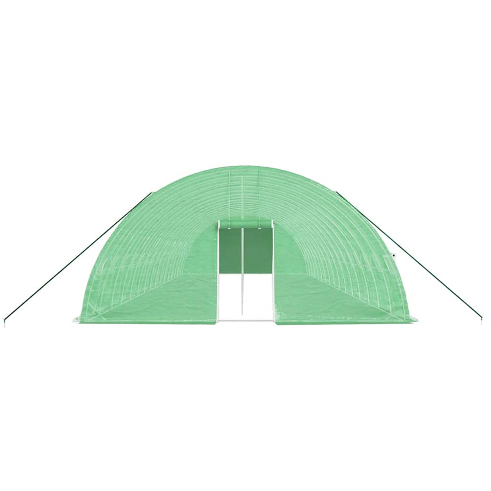 vidaXL Green Polyethylene Galvanised Steel Frame 52.4 x 19.6ft Greenhouse Image 3