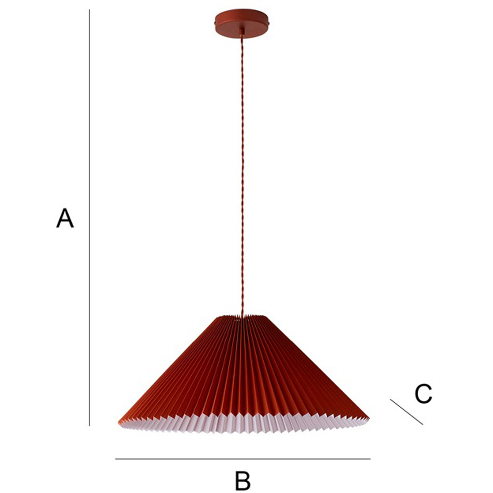 ValueLights Akira Burnt Orange Pleated Shade LED Pendant Light Image 8