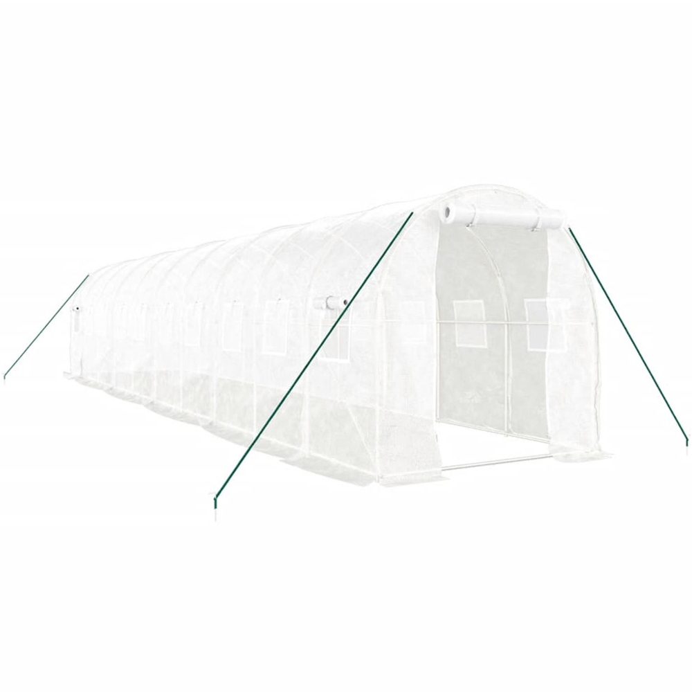 vidaXL White 6.5 x 32ft Greenhouse Image 1