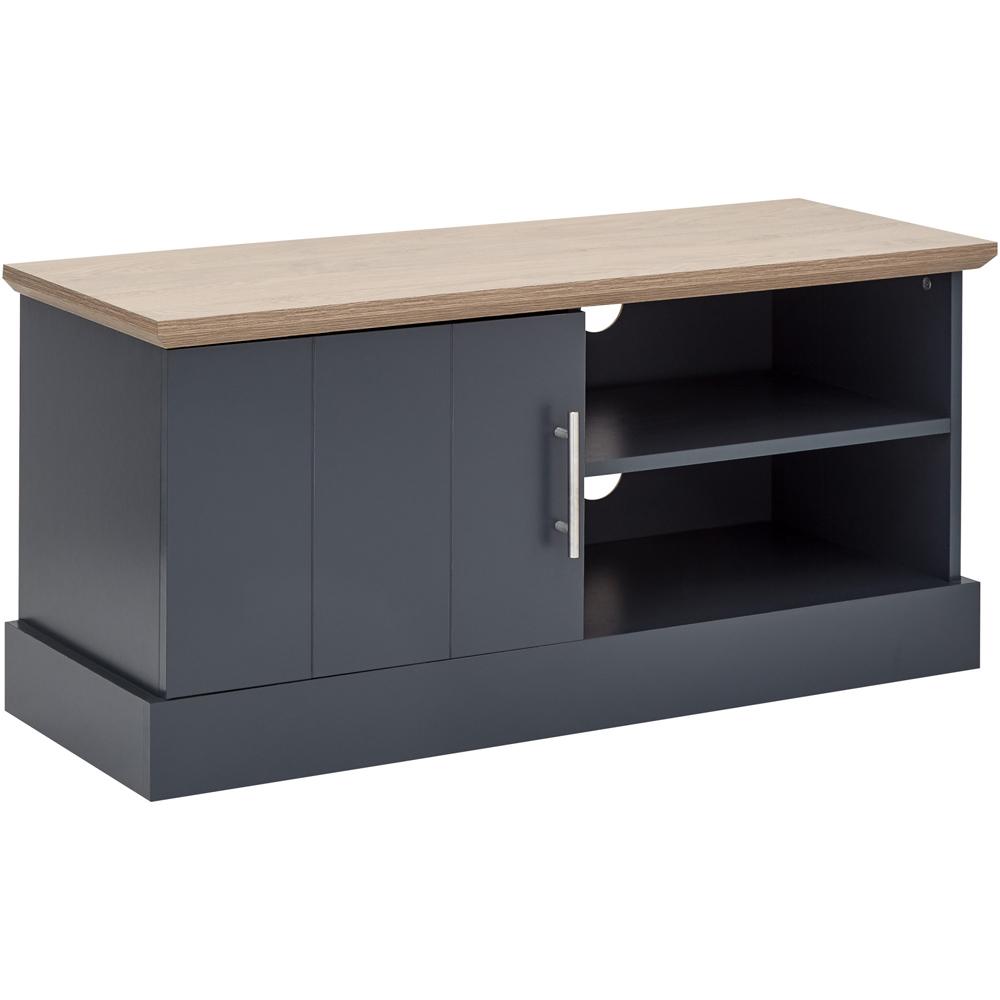 GFW Kendal Single Door 2 Shelf Slate Blue Small TV Unit Image 3