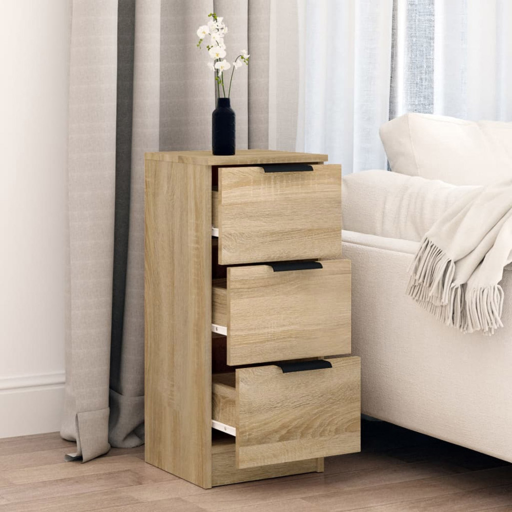 vidaXL 3 Drawer Sonoma Oak Slim Sideboard Image 3