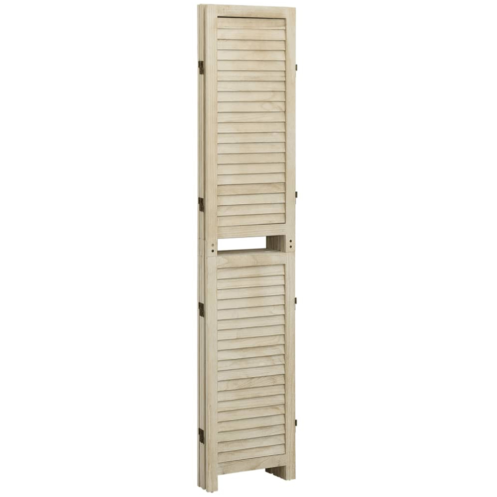 vidaXL Solid Paulownia Wood 4 Panel Room Divider 140 x 165cm Image 4