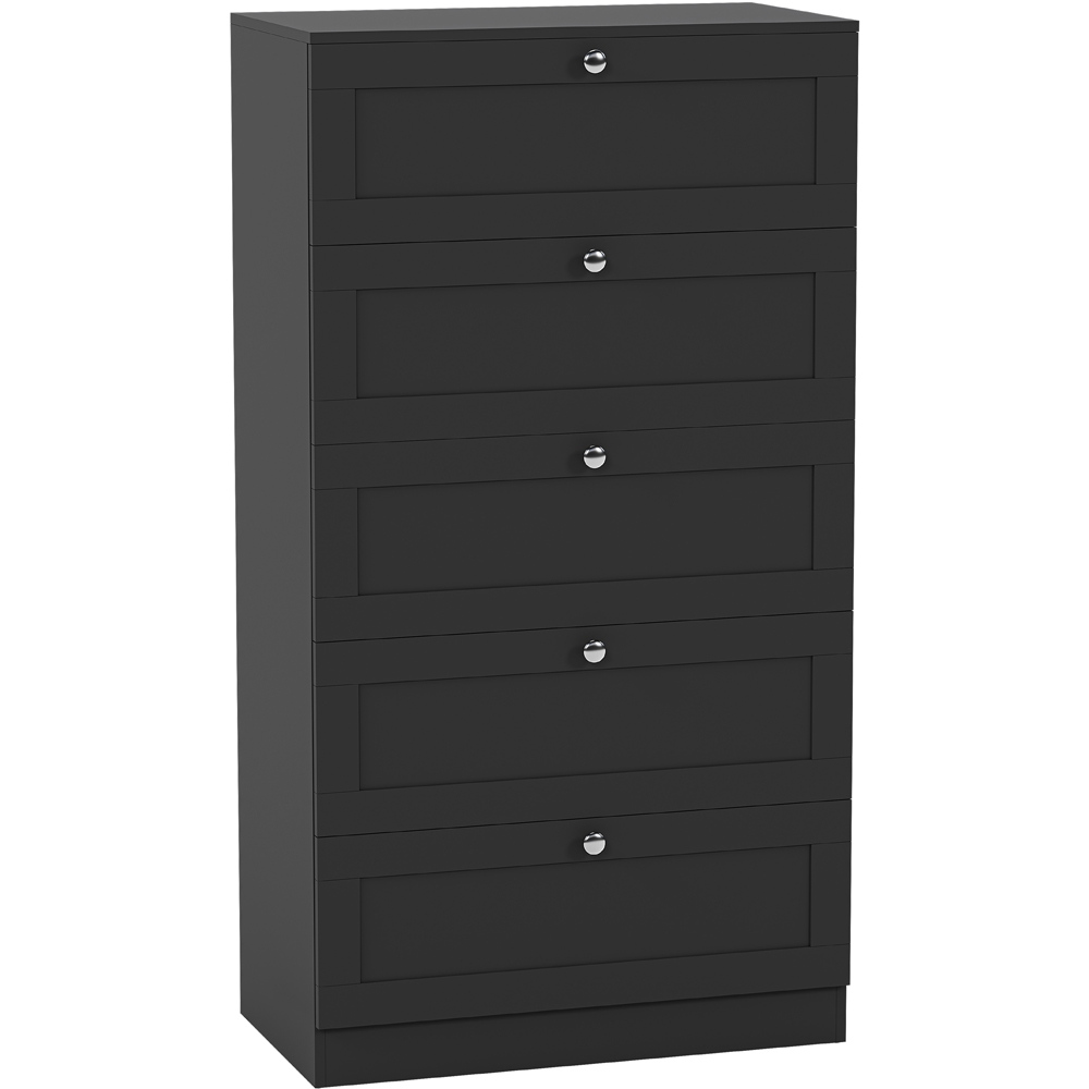 VIDA DESIGNS Altino 5 Drawer Black Shaker-Style Chest of Drawers Image 2