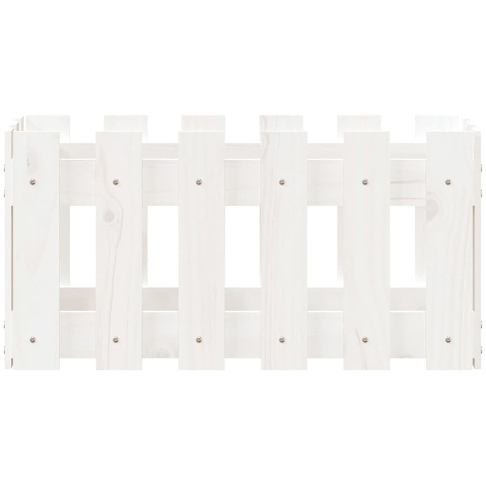 vidaXL White Solid Pine Wood Garden Planter 30 x 60 x 30cm Image 3