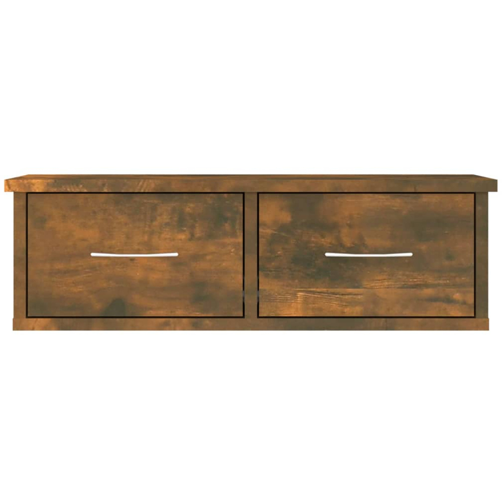 vidaXL 2 Drawer Smoked Oak Wall Cabinet Image 3
