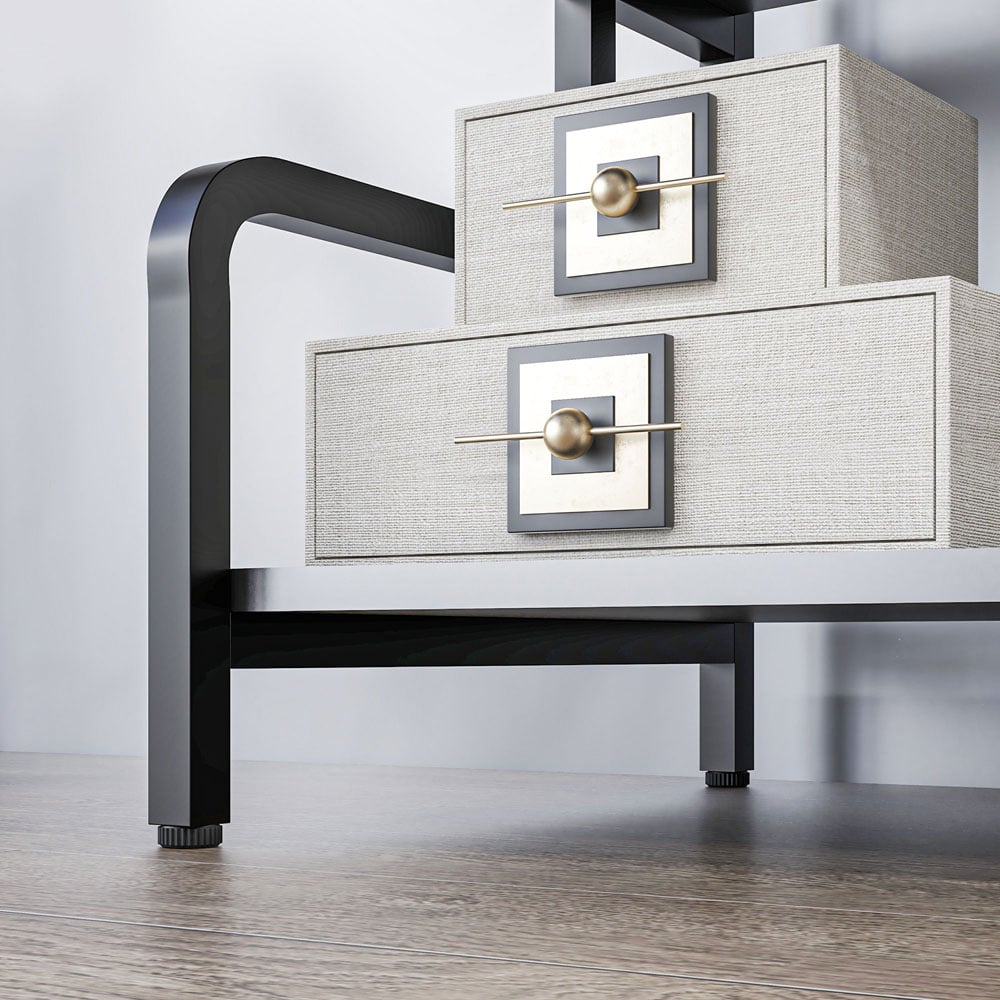 HOMCOM 3-TierBlack Storage Shelf Image 3