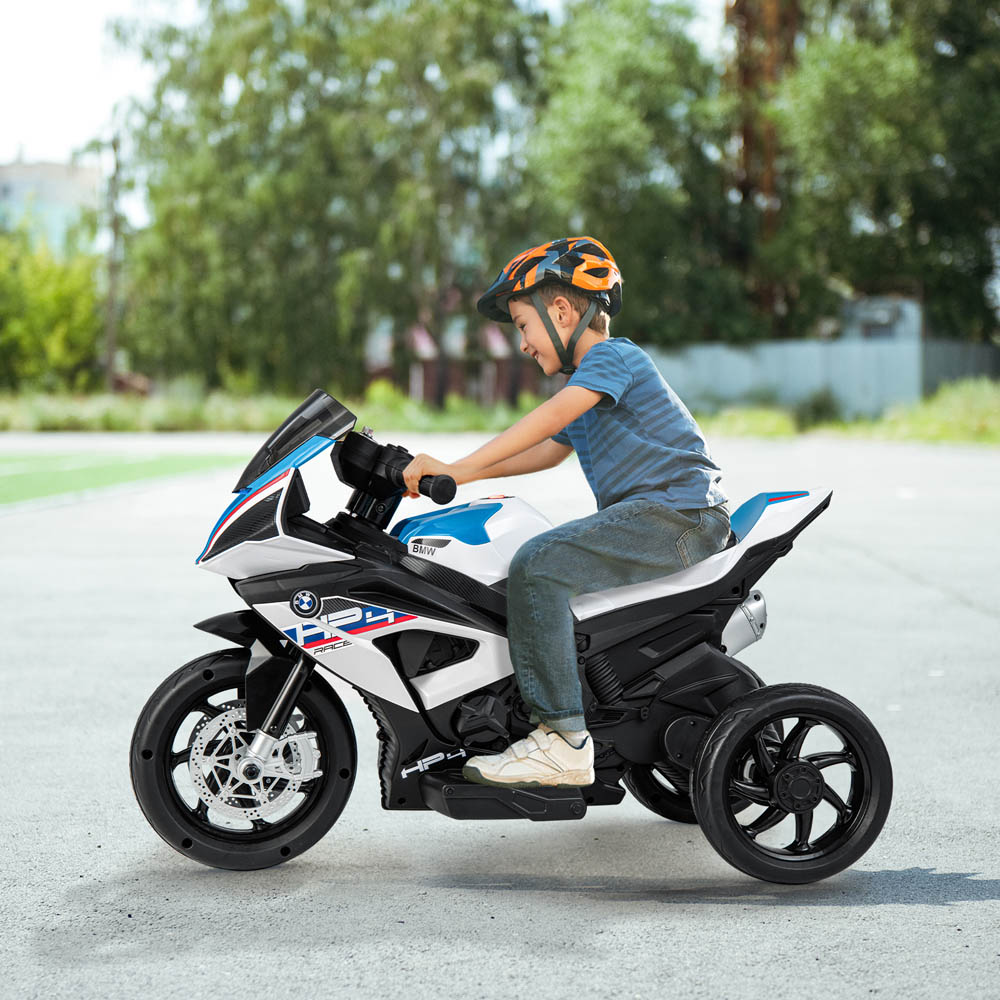 Costway Kids White Electric Ride On Motorcycle with Music and Headlight 12V Image 2