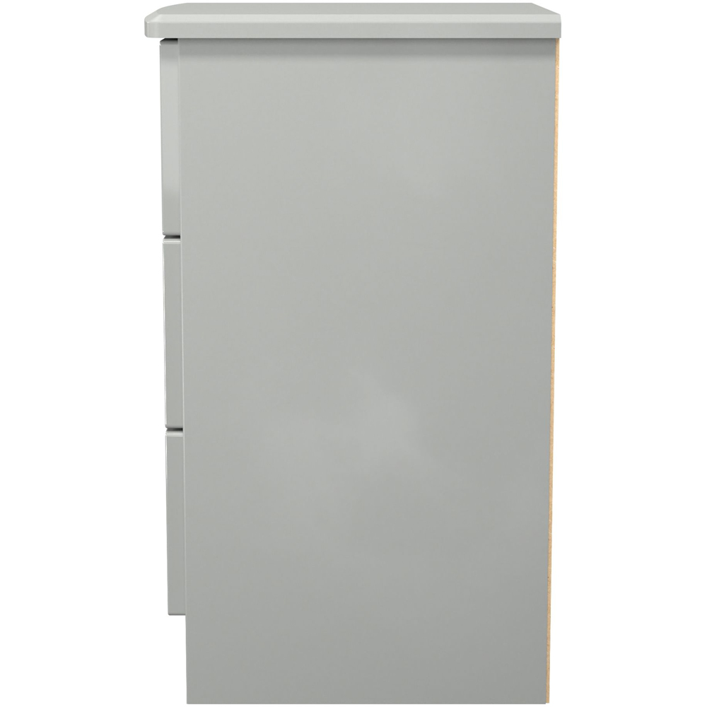 Crowndale Camden 3 Drawer Grey Gloss and Dusk Grey Bedside Cabinet Ready Assembled Image 3
