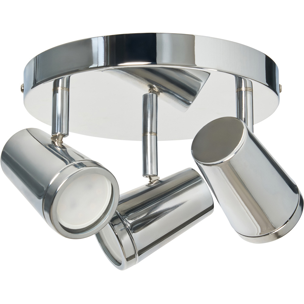 Spa Flora Chrome 3 Light IP44 Flush Ceiling Plate Image 1