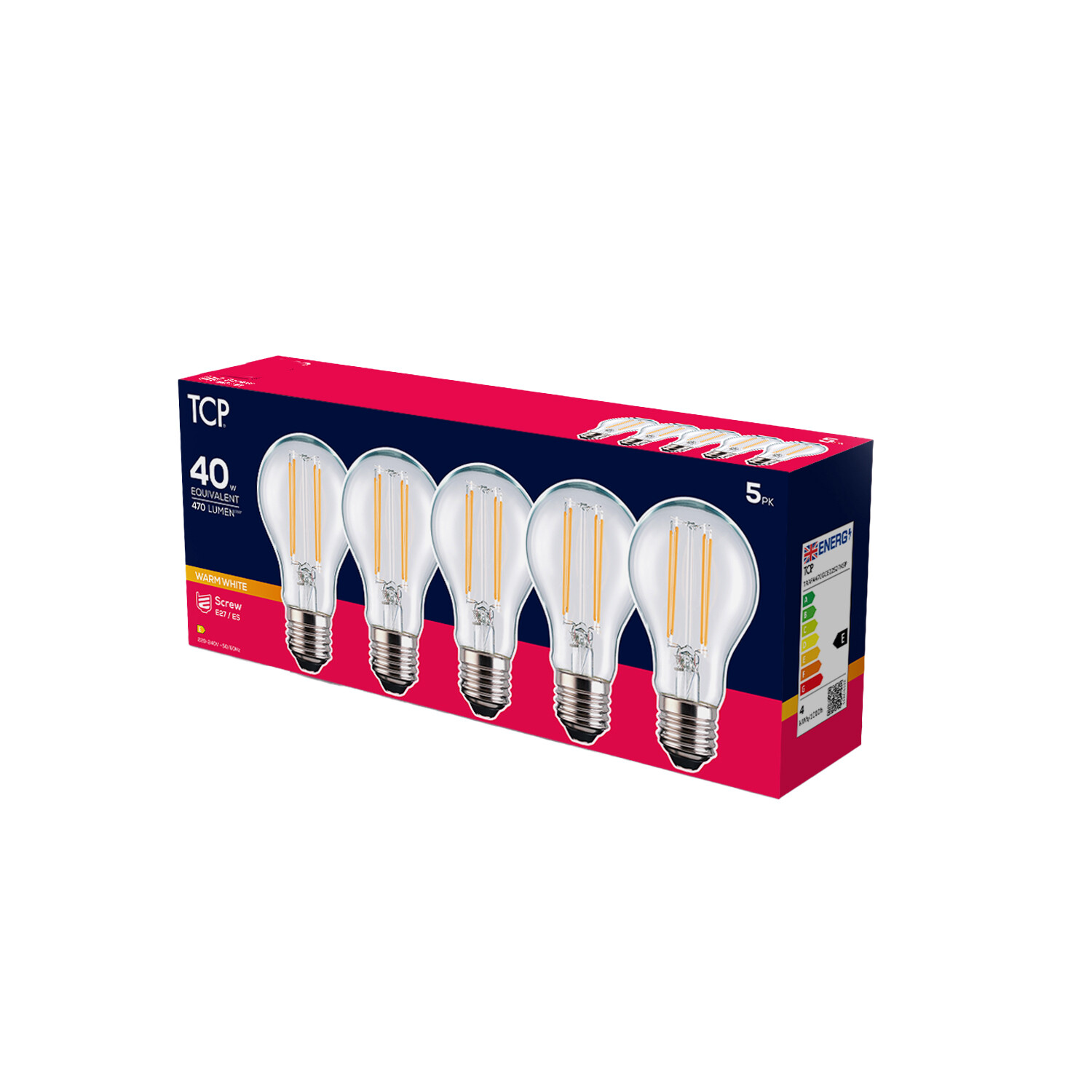 TCP A Shape Filament 470L E27 Bulbs Warm White Image 1