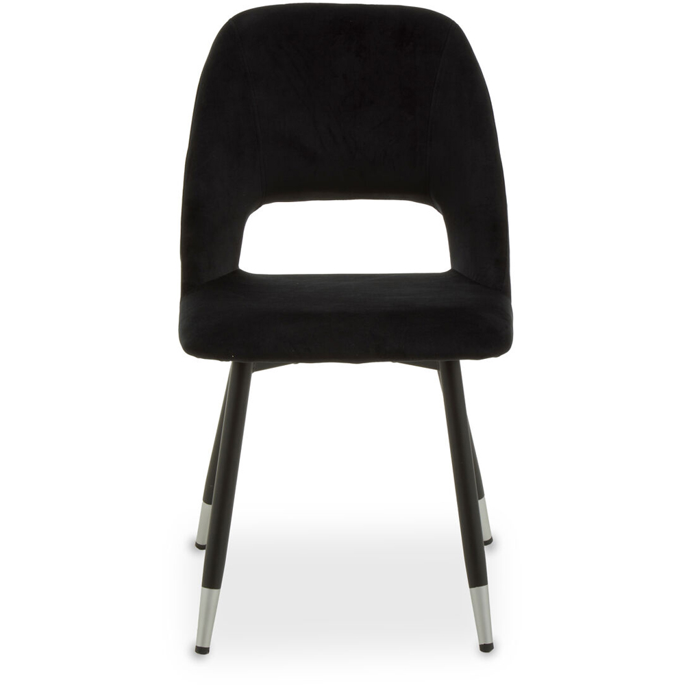 Premier Housewares Warren Gold and Black Velvet Cut-Out Dining Chair Image 2