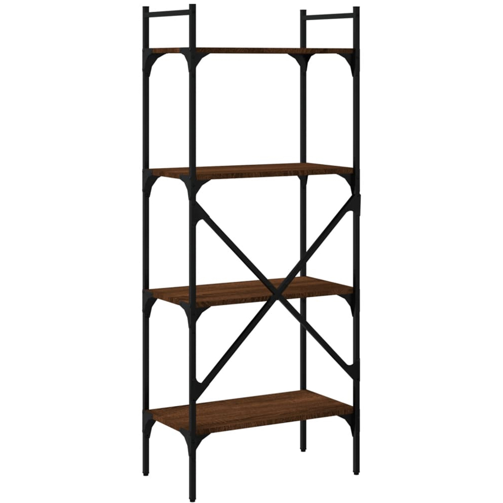 vidaXL 4 Shelf Brown Oak Bookcase Image 6