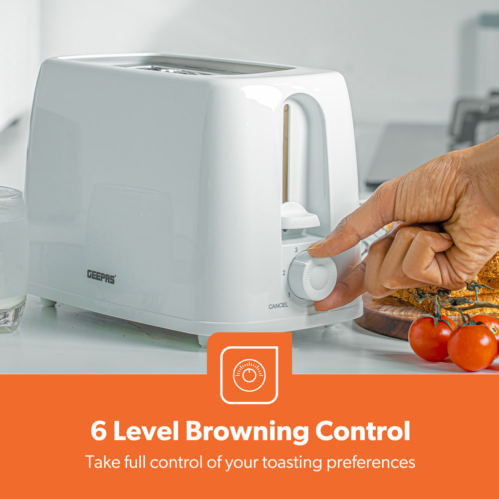 Geepas GBT36550UK-WT White 2 Slice Toaster 650W Image 4