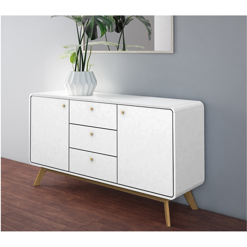 Loft24 Cassie 2 Door 3 Drawer White Sideboard Image 5